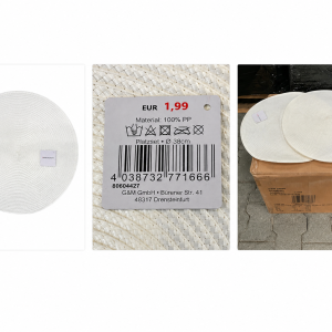 setje 12 stuks Placemat Rond 38cm, wit